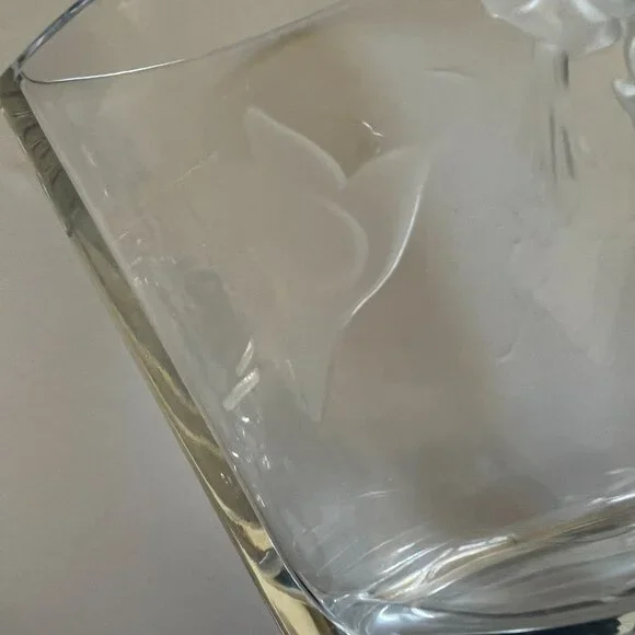 VINTAGE HUMMINGBIRD VASE Clear Glass EUC - Picture 4 of 5